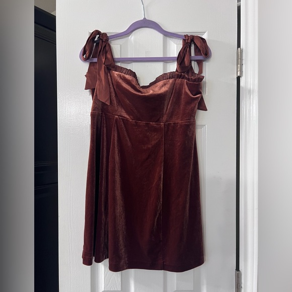 DANIELLE BERNSTEIN Dresses & Skirts - DANIELLE BERNSTEIN Rust Velvet Dress